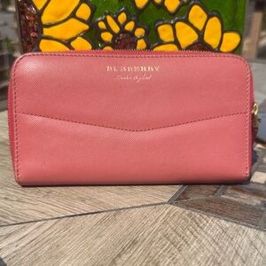 Vintage Burberry Rose Pink Women's Long Wallet